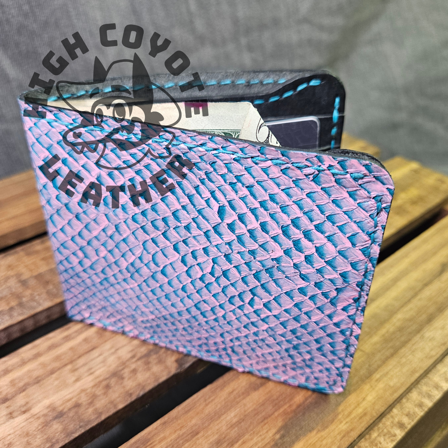 Salmon "Cotton Candy" Leather Deluxe Bifold
