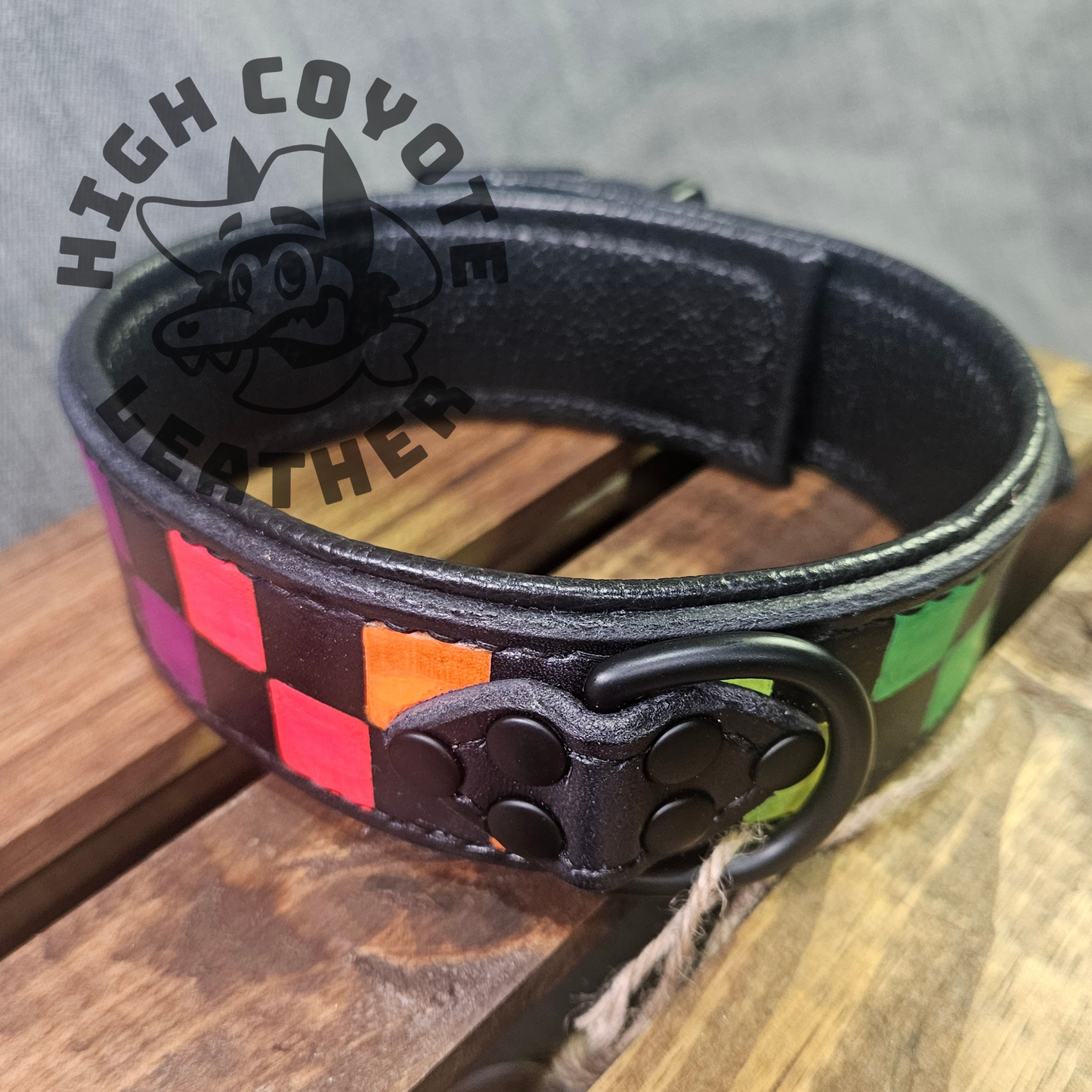 Neon Checkers Collar