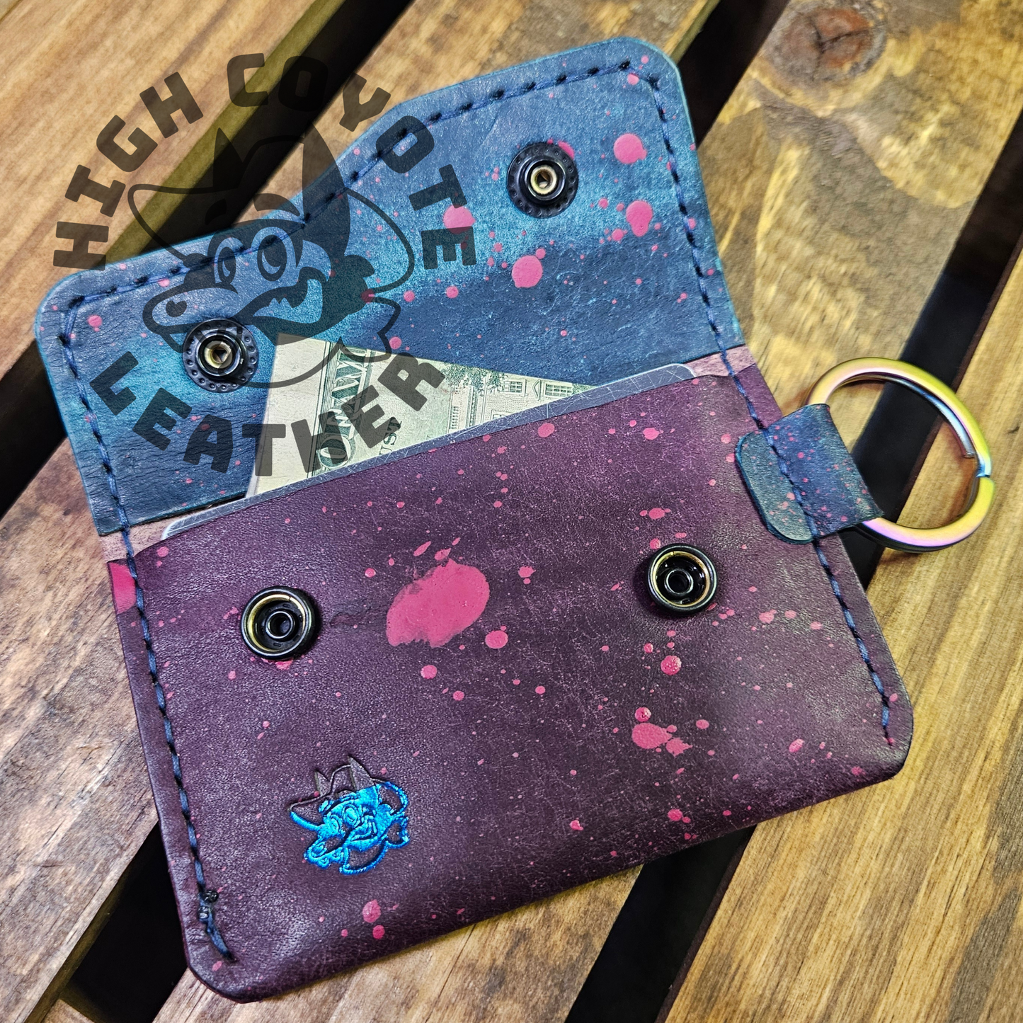Bi Pride Splatter Keychain Wallet