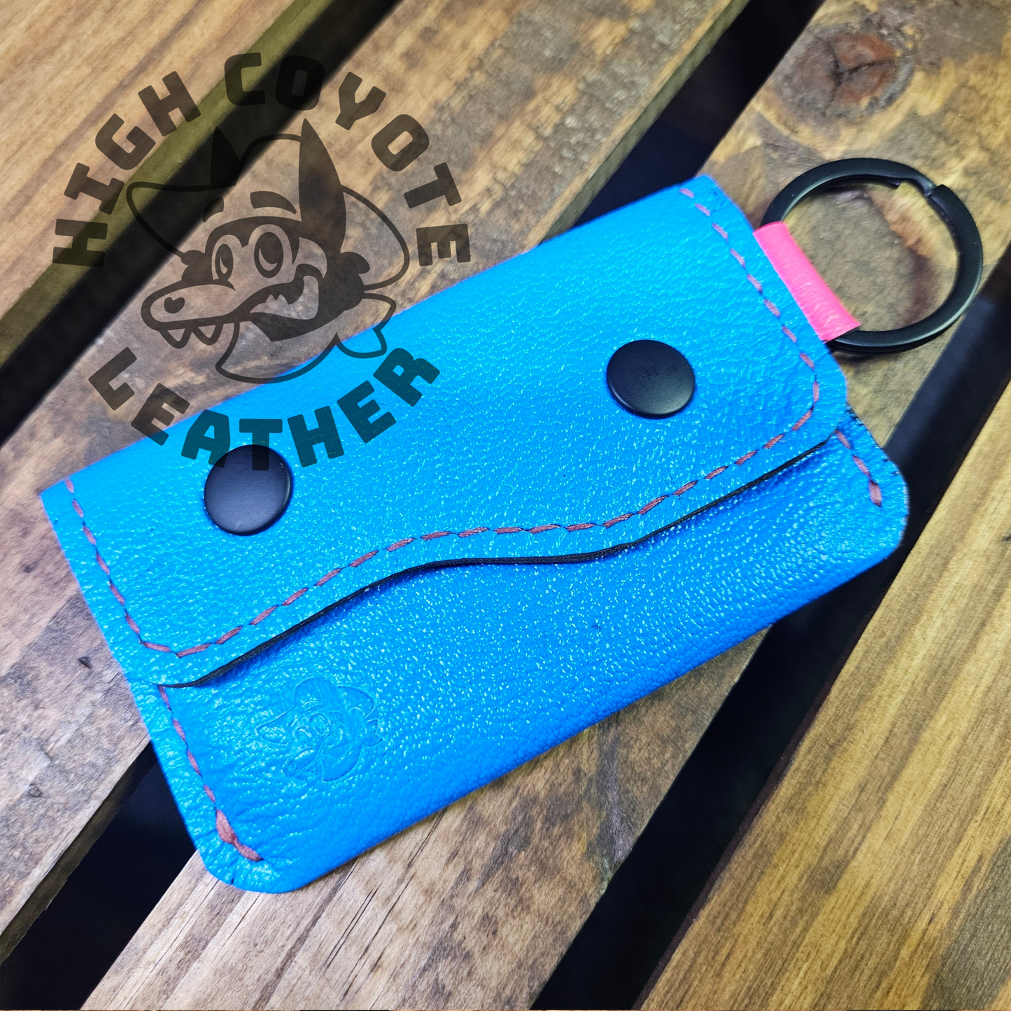 Neon Blue & Pink Keychain Wallet
