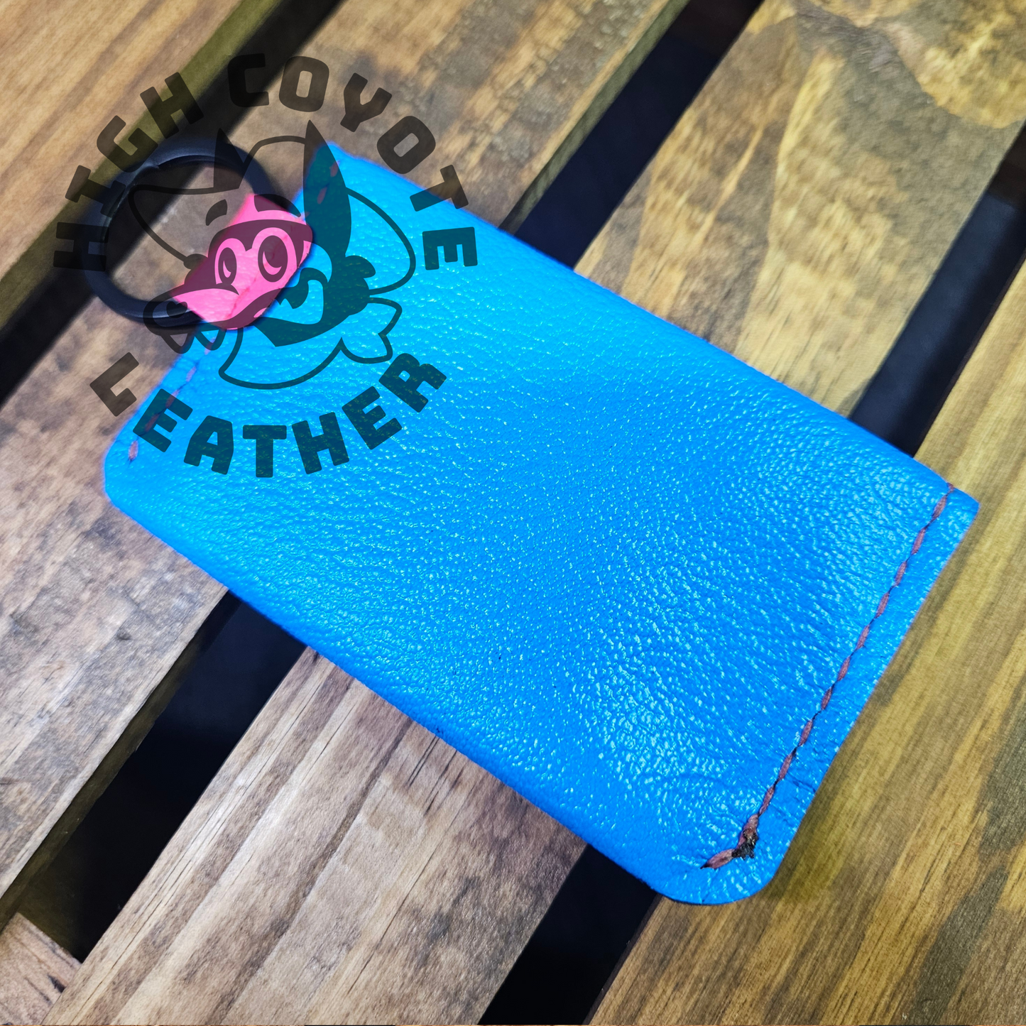 Neon Blue & Pink Keychain Wallet