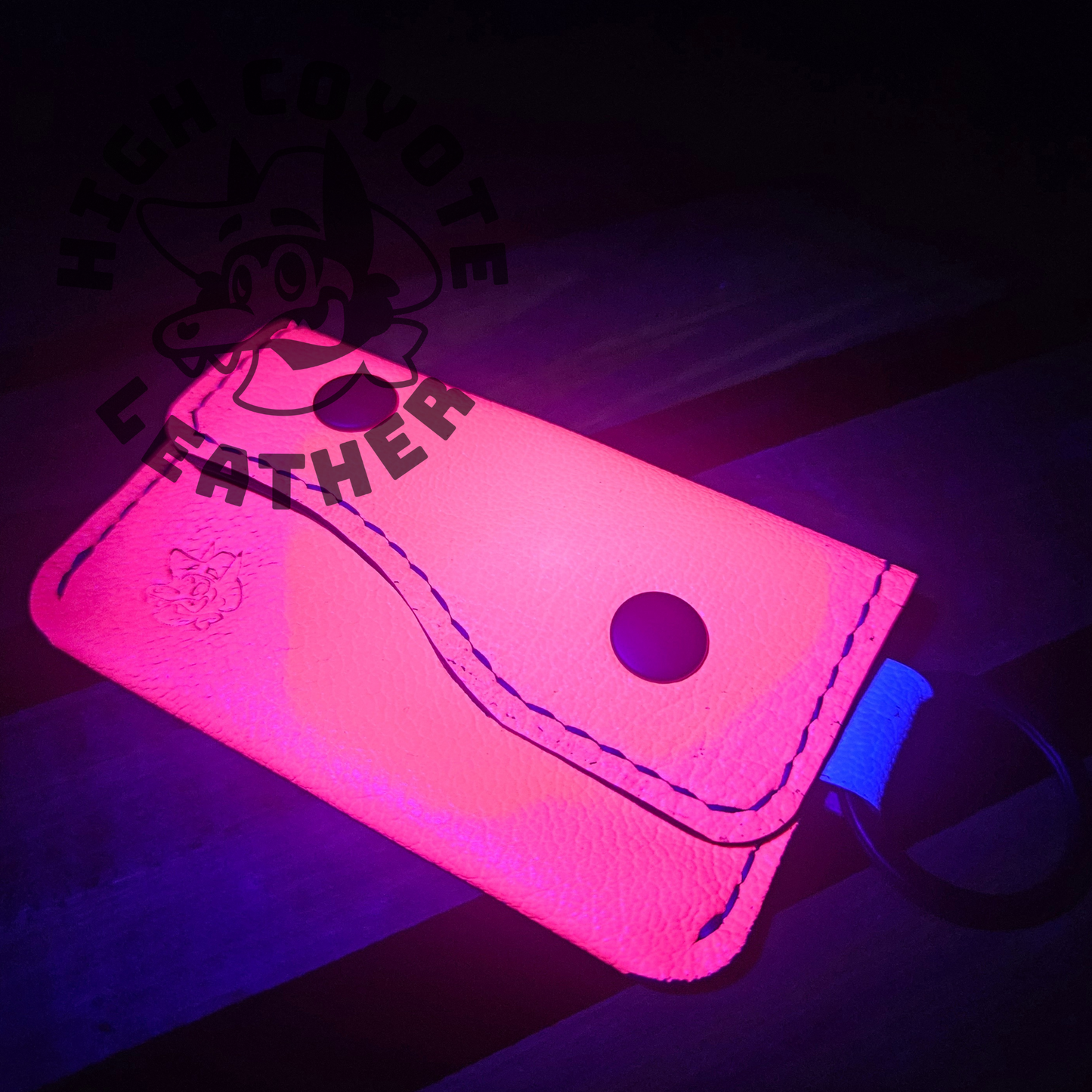Neon Pink & Blue Keychain Wallet