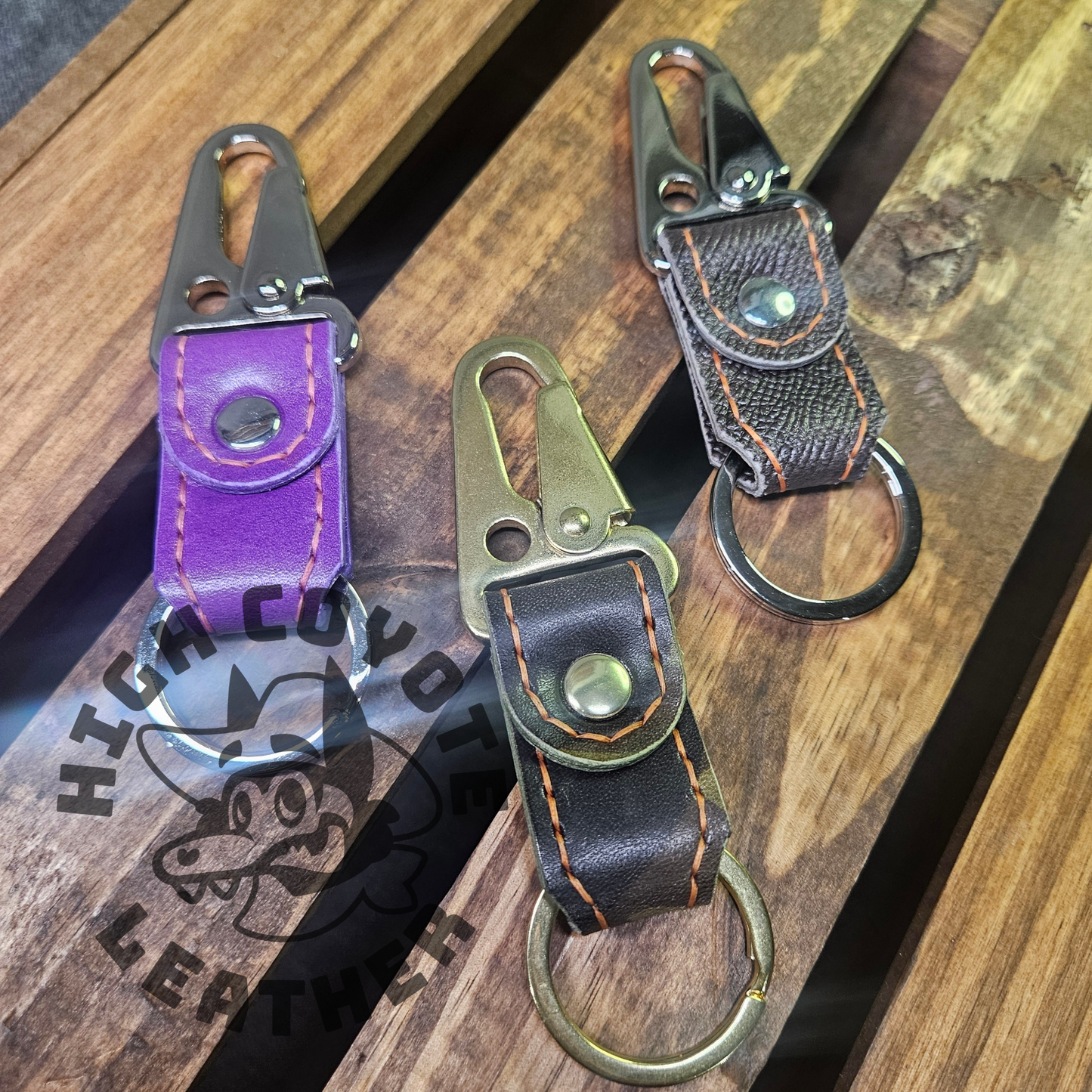 Steel Grey w/ Nickel Hardware Snap Keychain