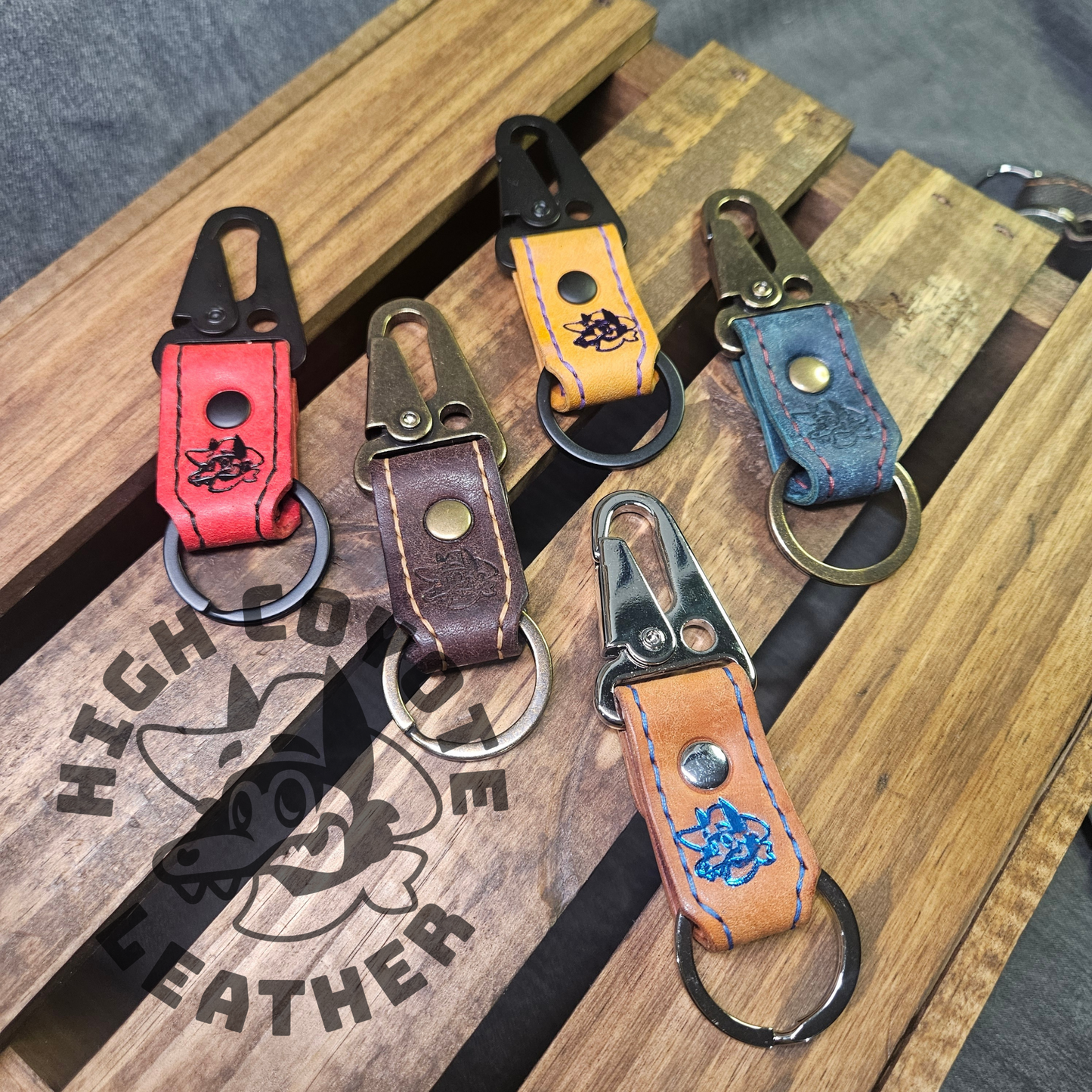 Pueblo Leather Snap Keychains Assorted