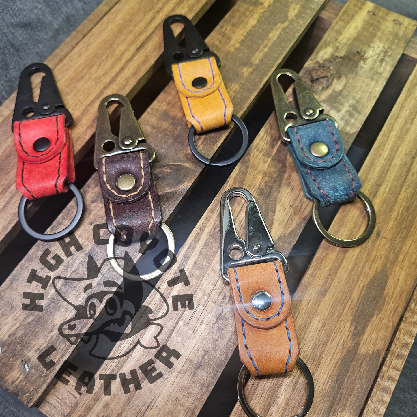 Pueblo Leather Snap Keychains Assorted