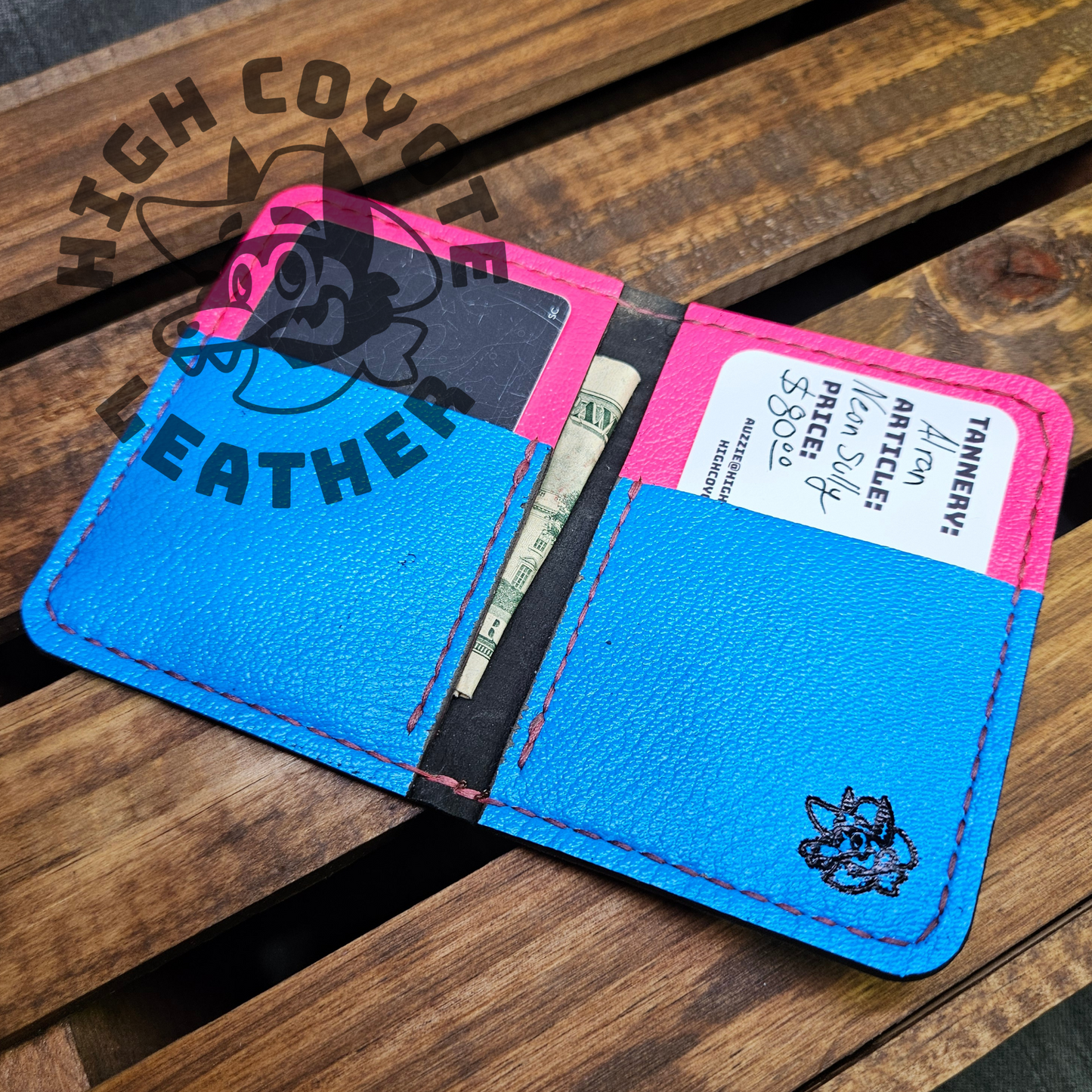 Neon Blue & Pink Mini Bifold