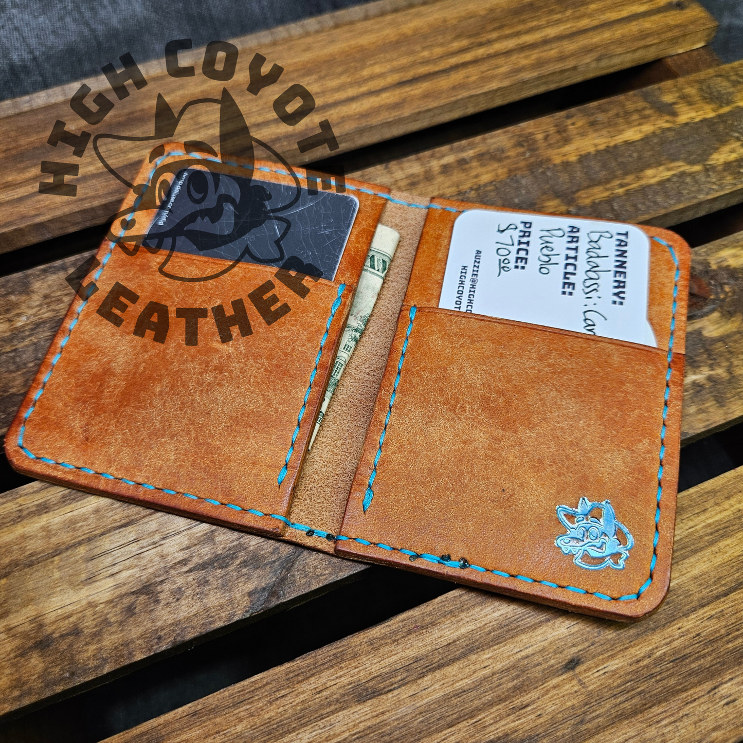 Pueblo Olmo w/ Turquoise Thread Mini Bifold