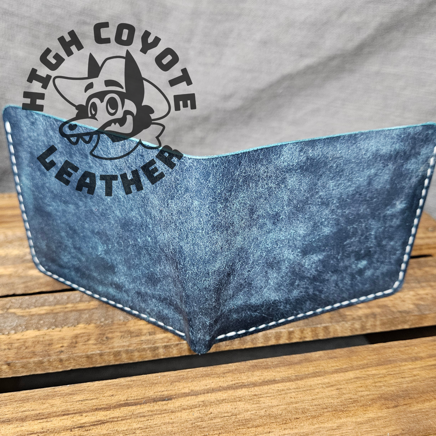Pueblo Navy Blue w/ White Stitching Deluxe Leather Bifold