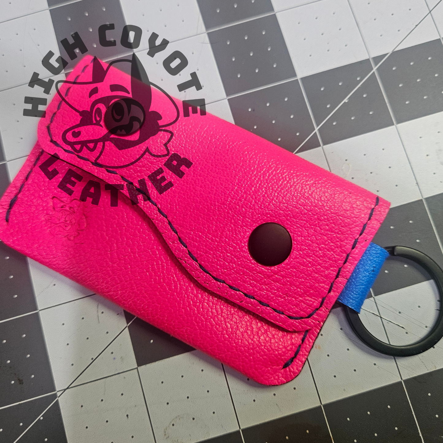 Neon Pink & Blue Keychain Wallet