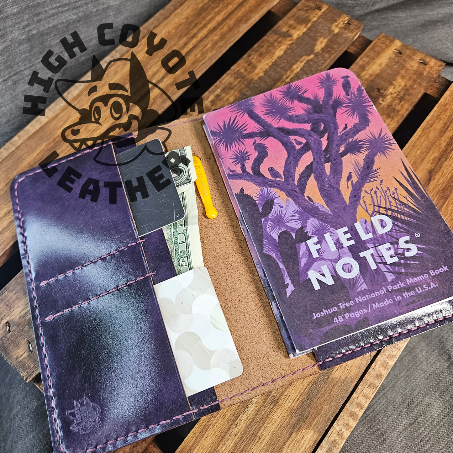 Purple Drum Dyed Wallet Journal