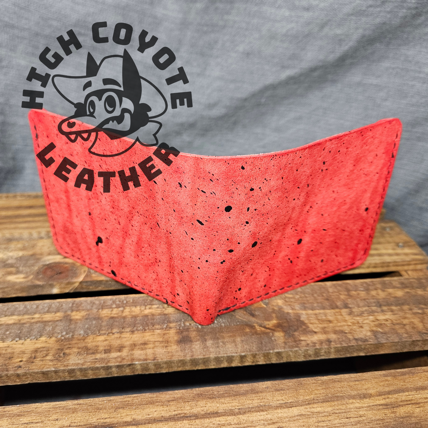 Pueblo Red w/ Black Splatter Deluxe Leather Bifold