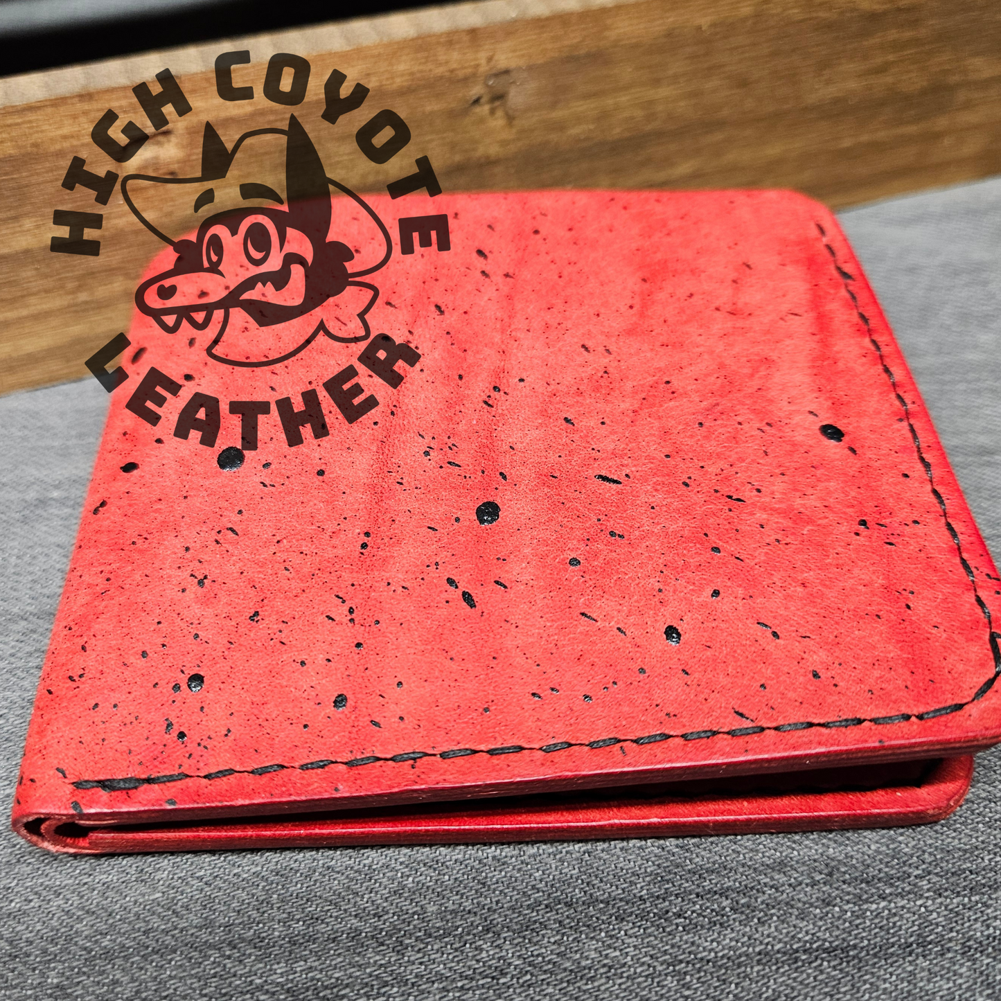 Pueblo Red w/ Black Splatter Deluxe Leather Bifold