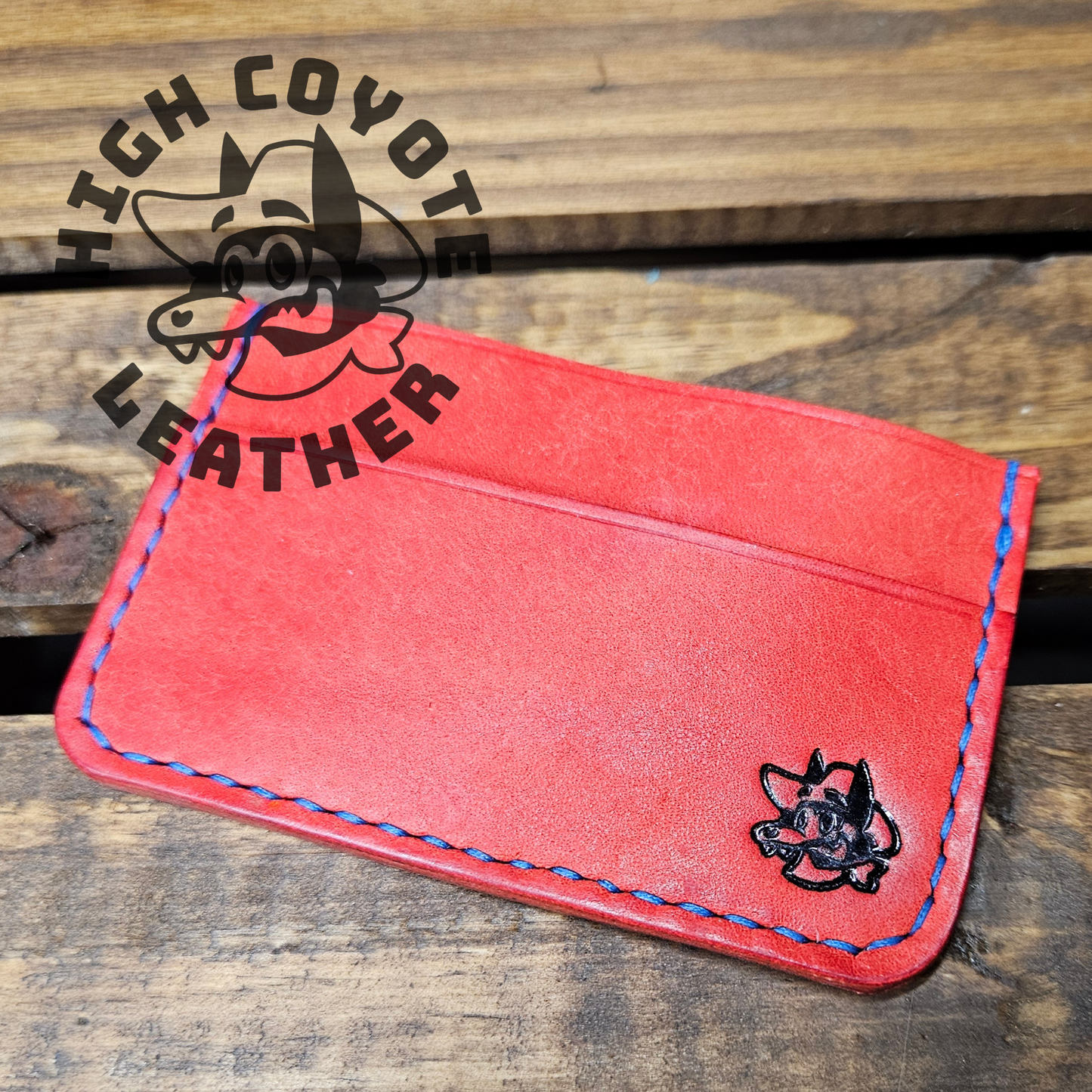 Pueblo Red w/ Blue Stitching Mini Wallet