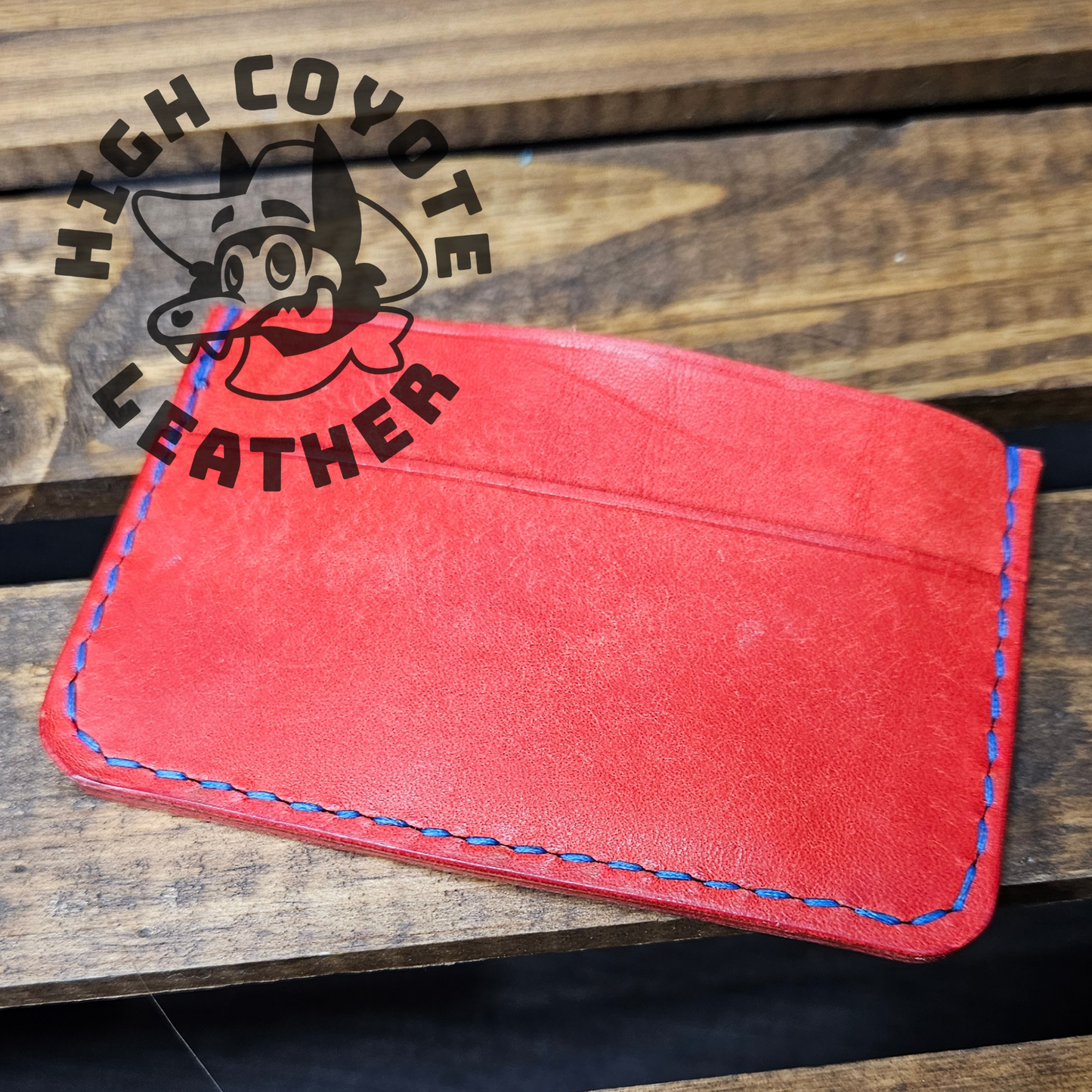 Pueblo Red w/ Blue Stitching Mini Wallet