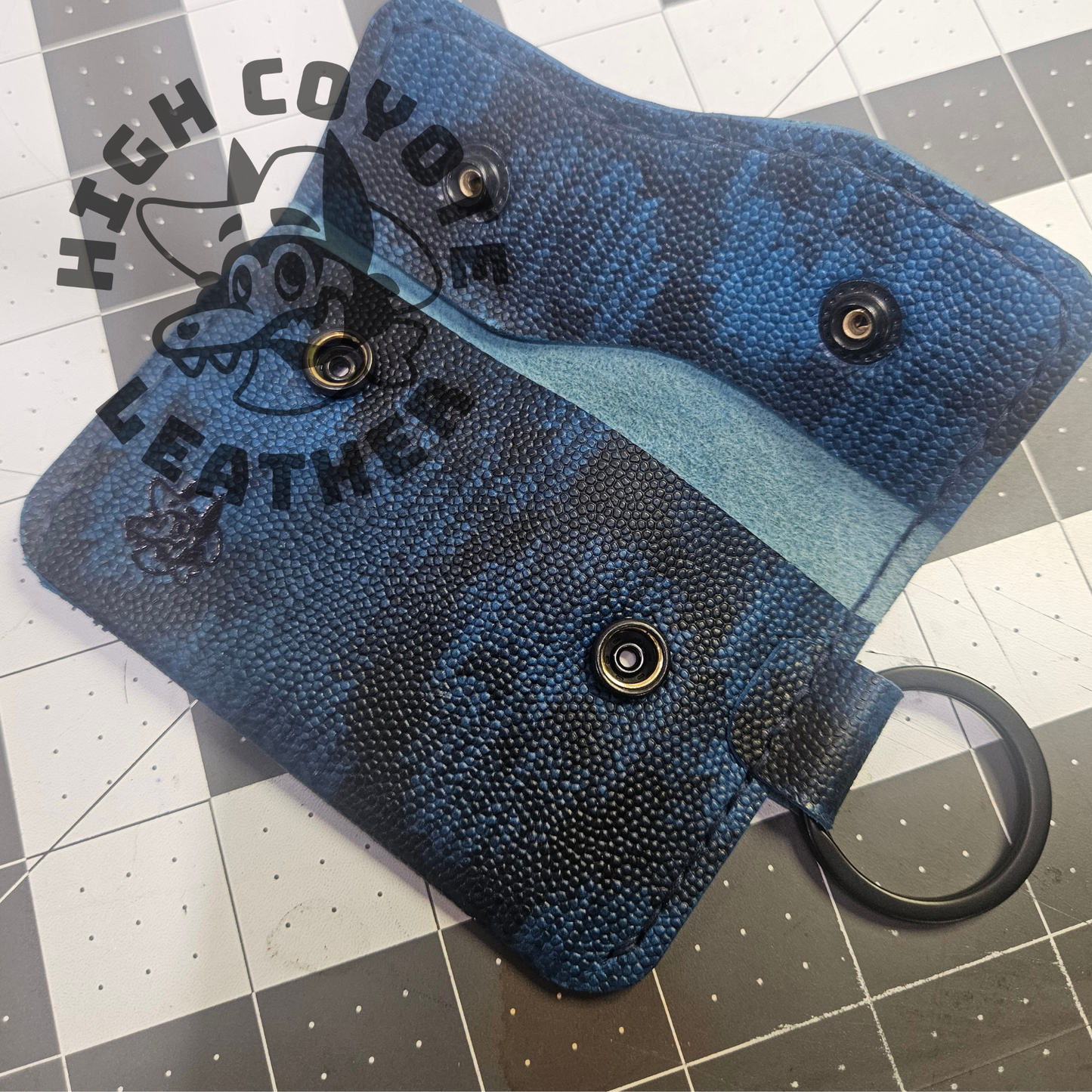 Blue Skulls Keychain Wallet