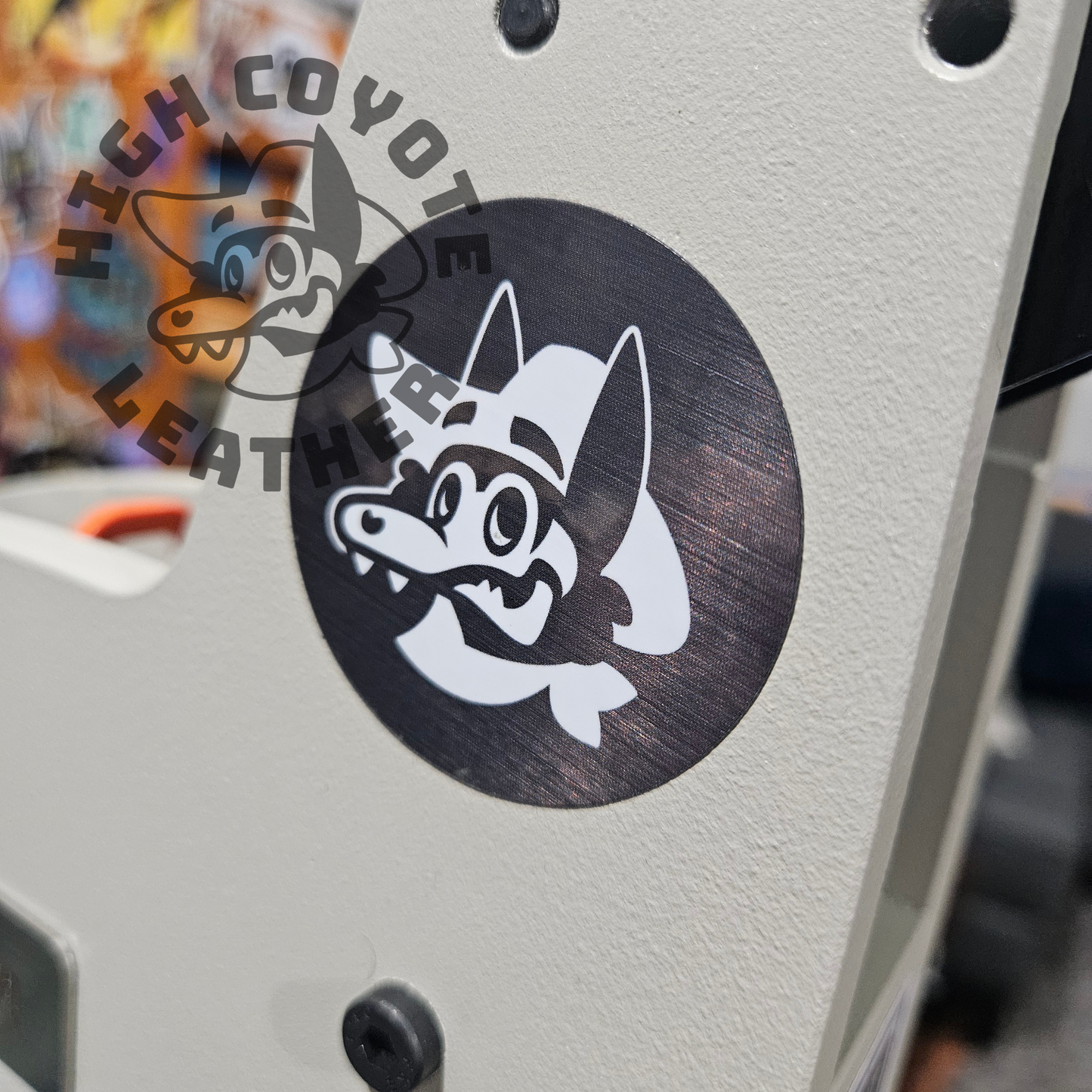 High Coyote Leather Logo Stickers