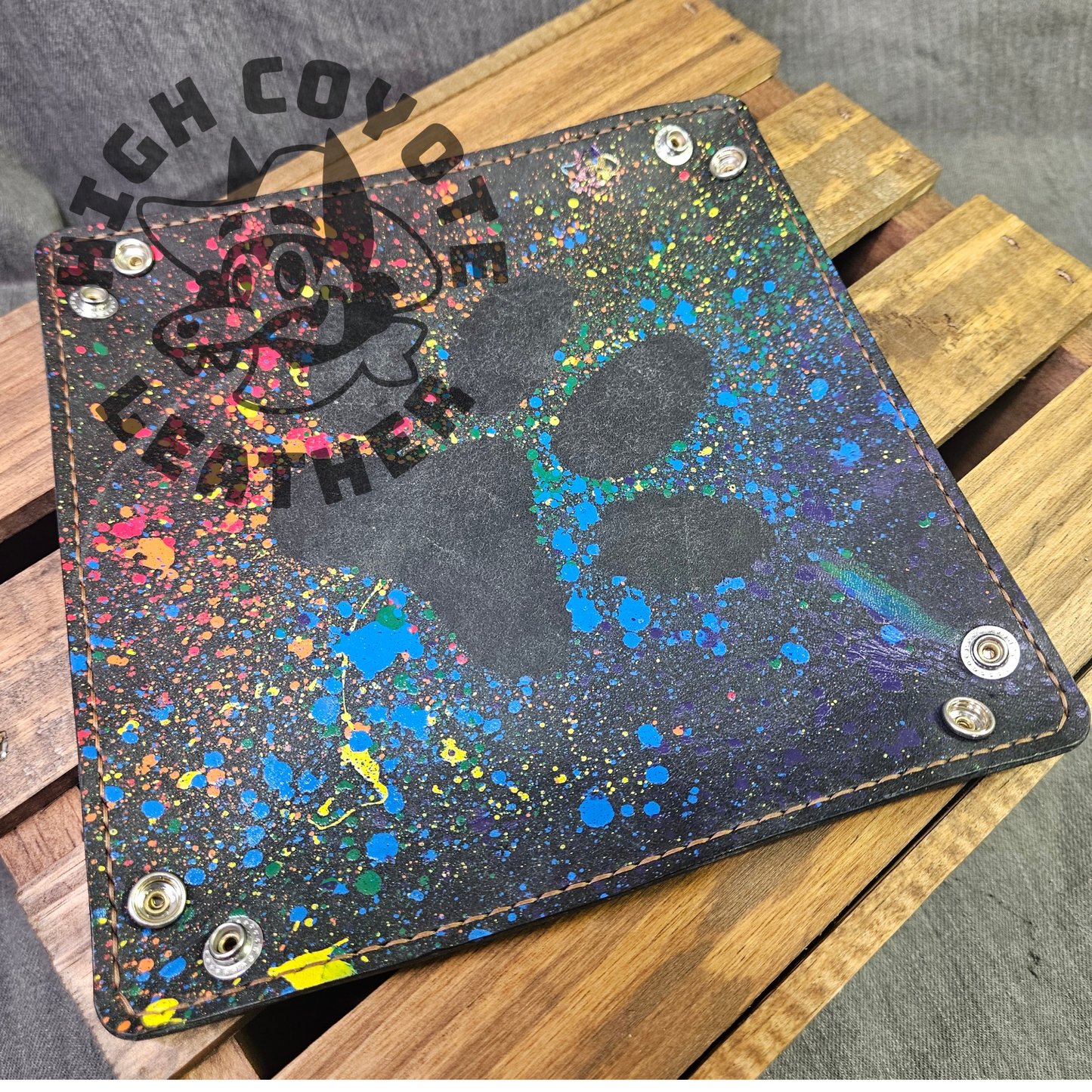 Rainbow Paw Print Splatter Valet Tray