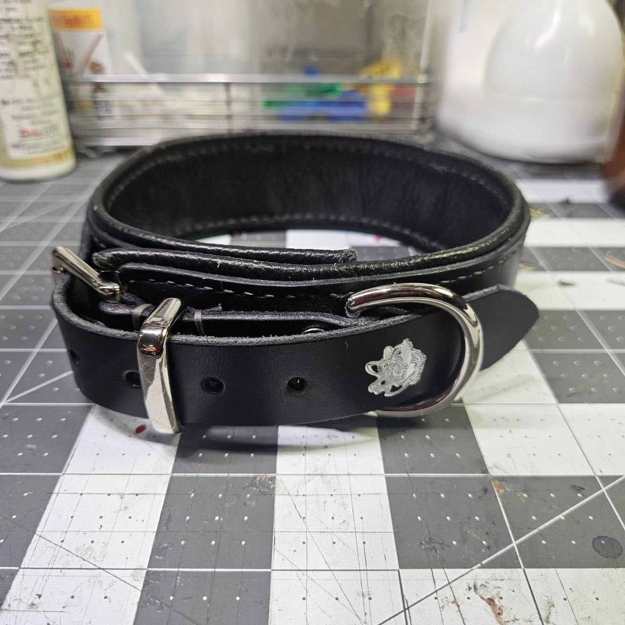 Black w/ Nickel Spikes Collar