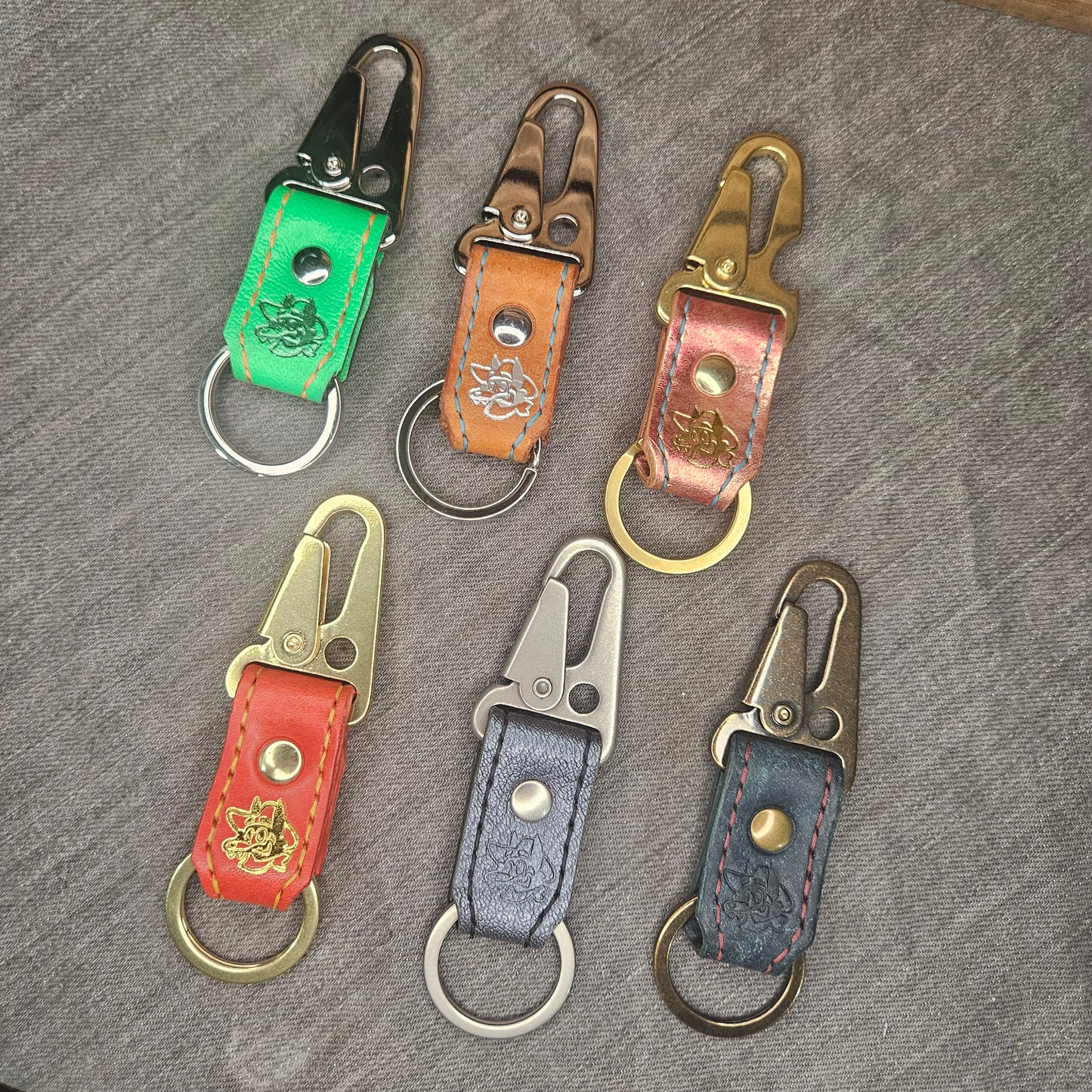 Assorted Leather Snap Keychains Lot 69.2