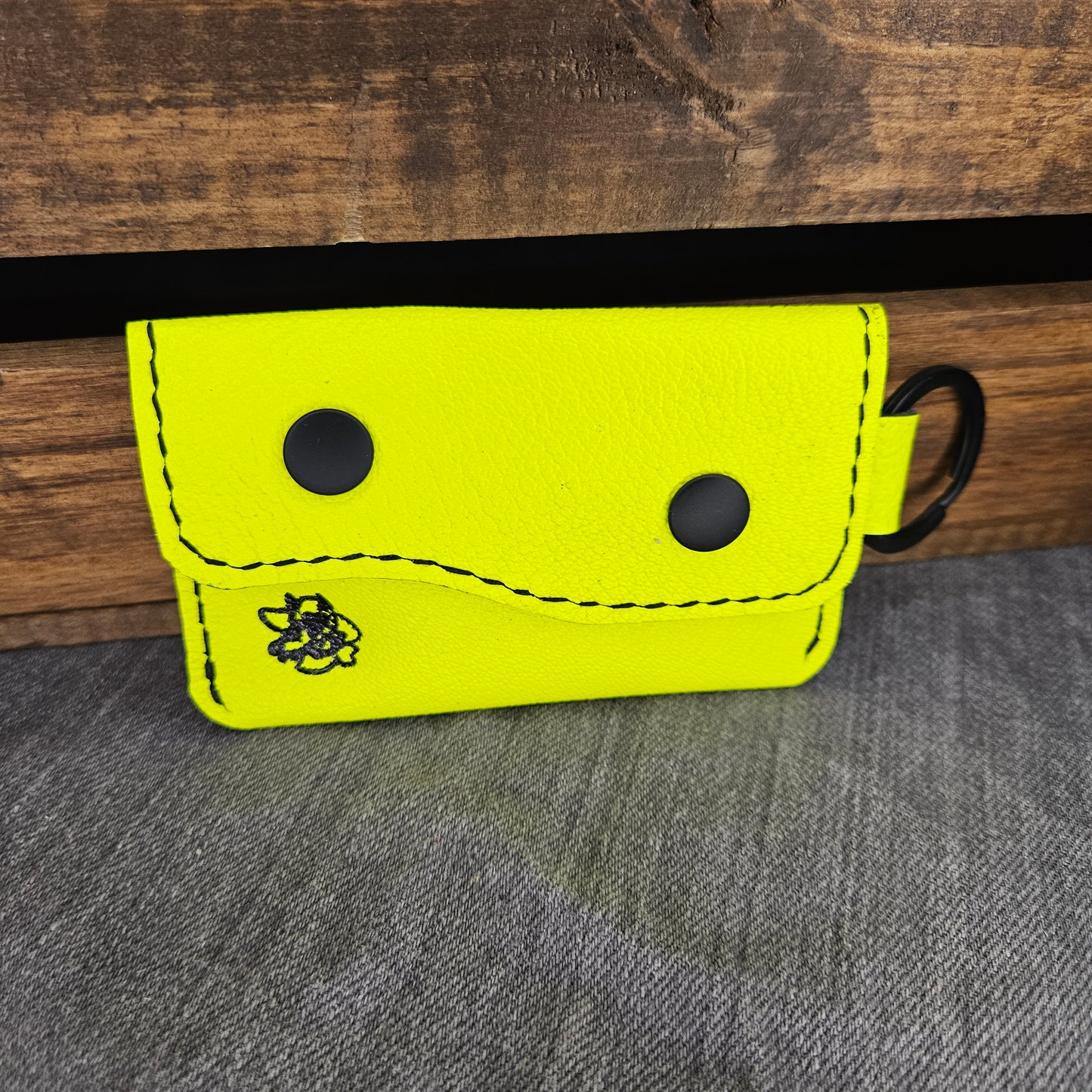 Neon Yellow Keychain Wallet