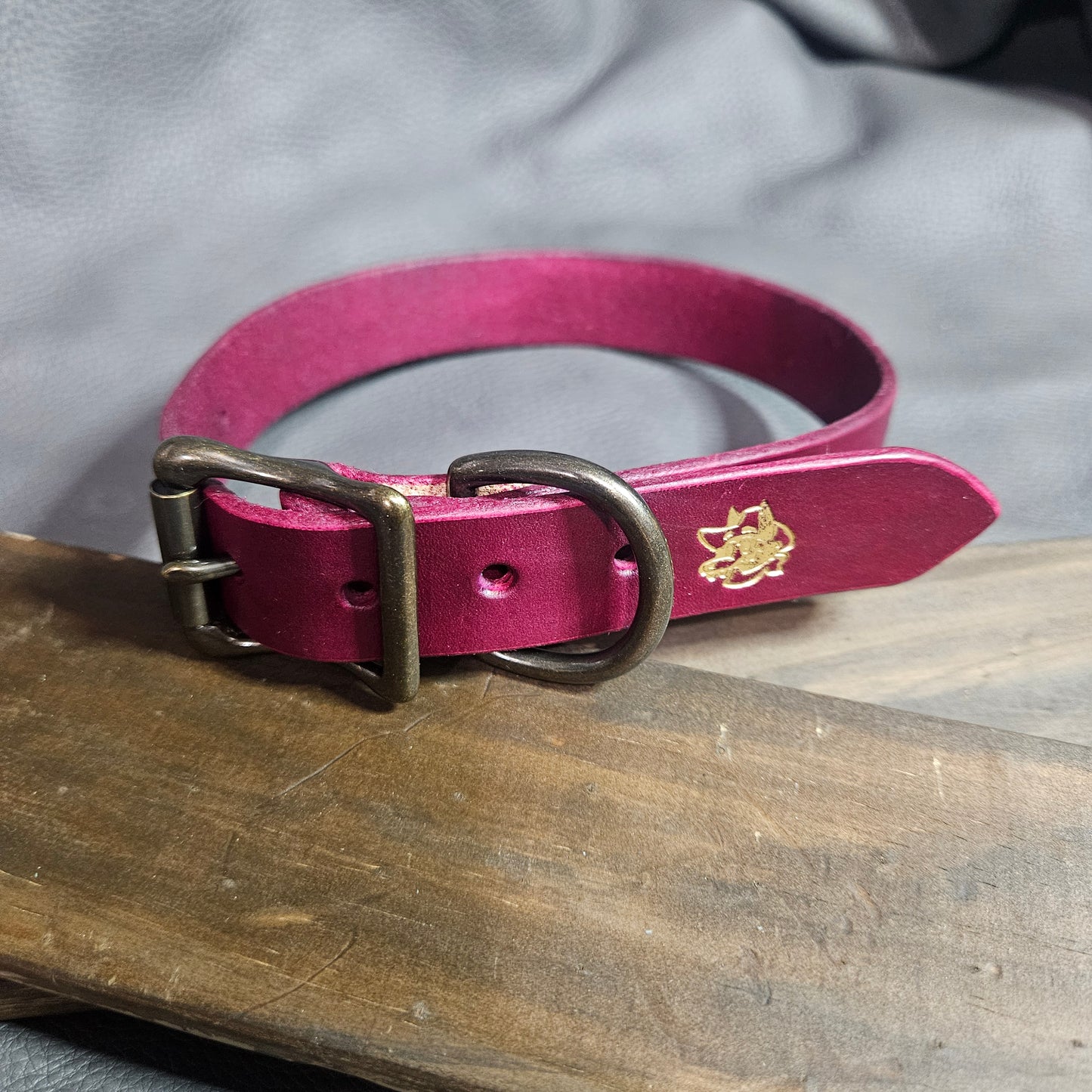 Oxblood w/ Antique Brass Pup Collar