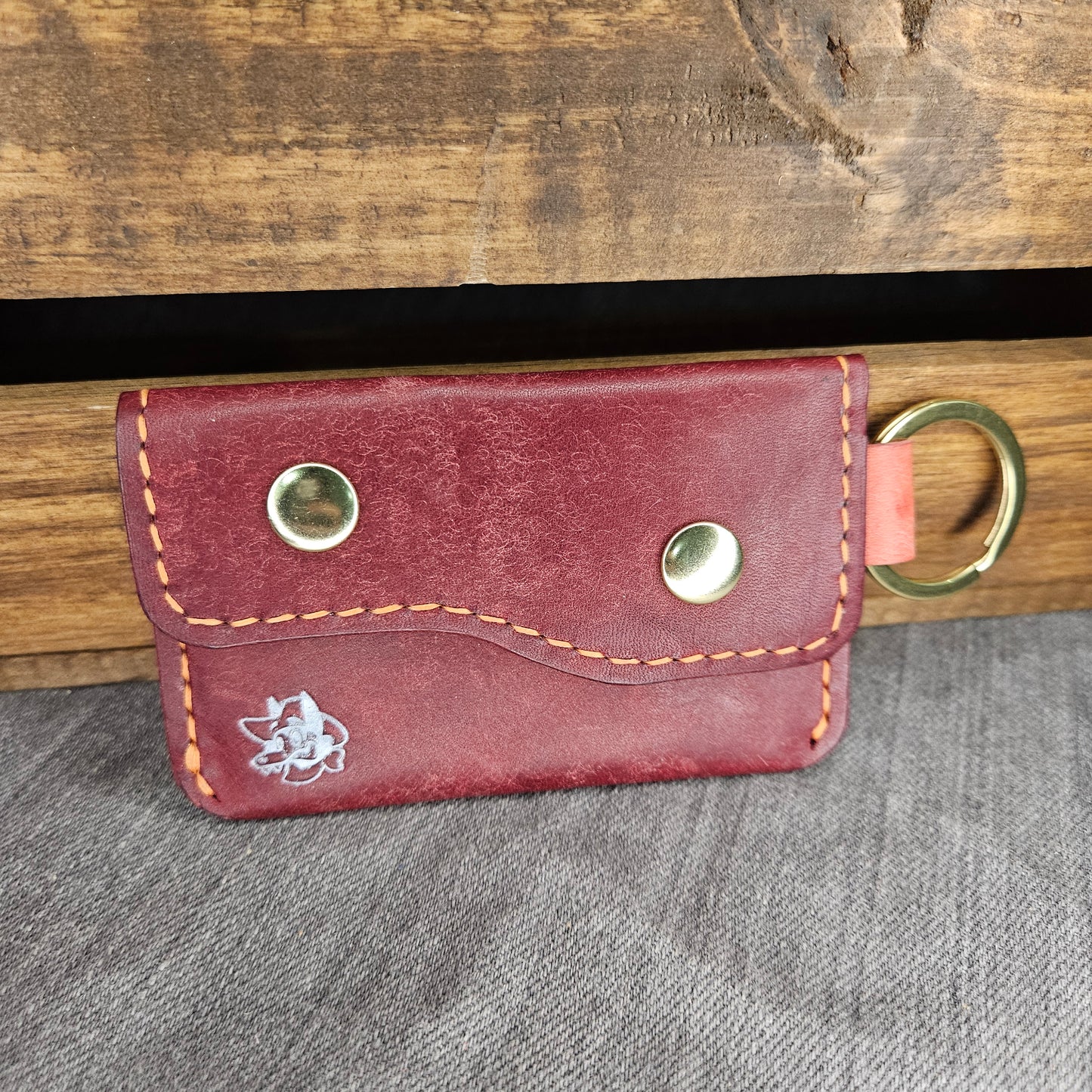 Bordeaux & Pink Keychain Wallet