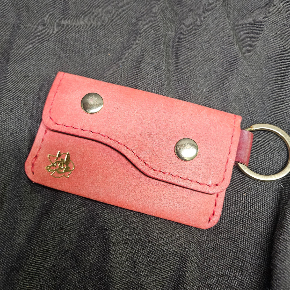 Pink and Bordeaux Keychain Wallet