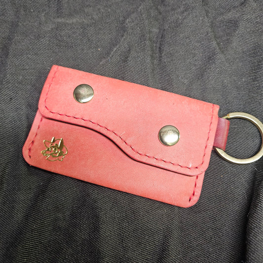 Pink and Bordeaux Keychain Wallet