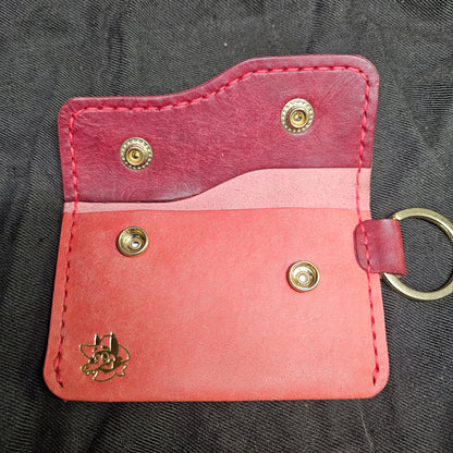 Pink and Bordeaux Keychain Wallet