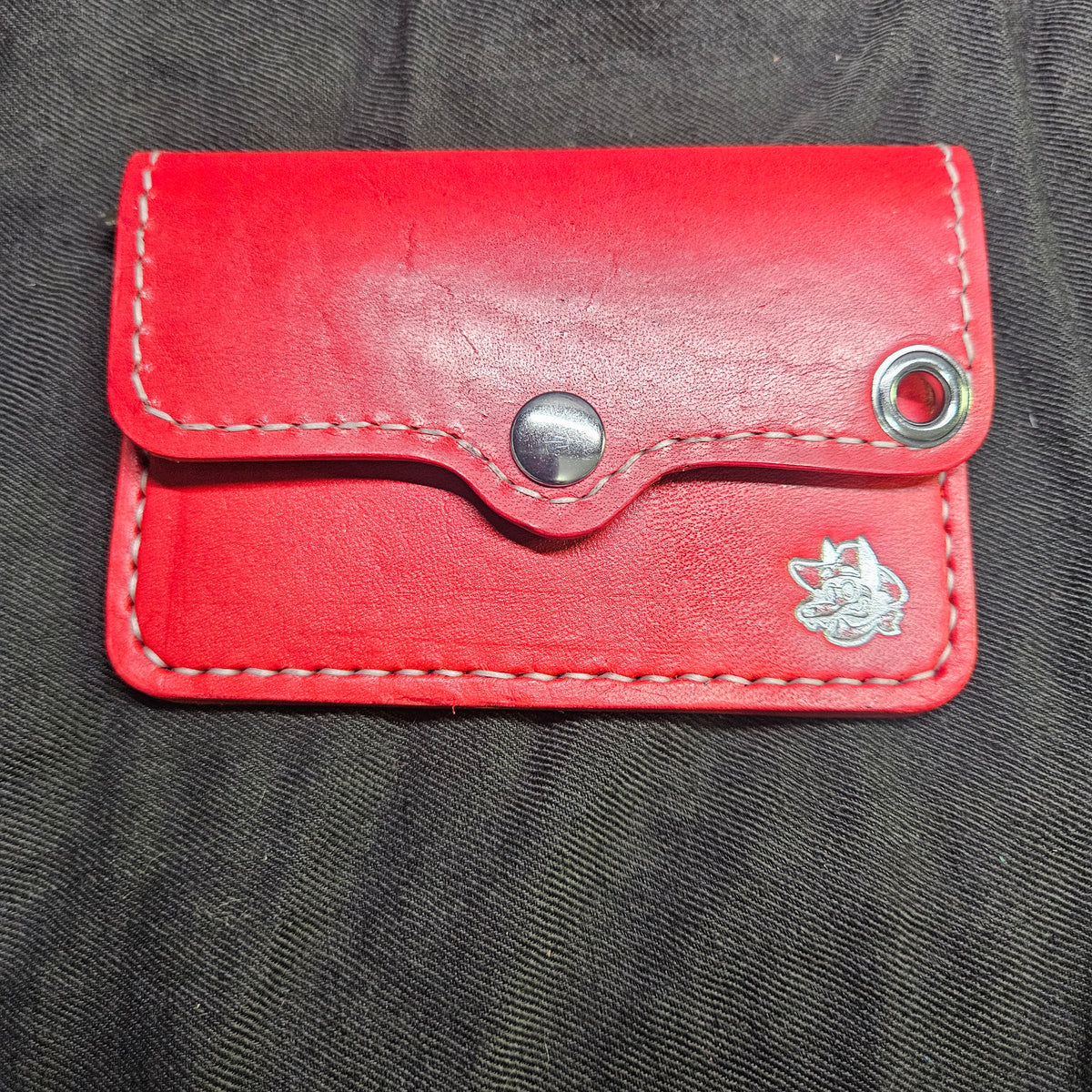 Red w/ White Stitching Biker Wallet