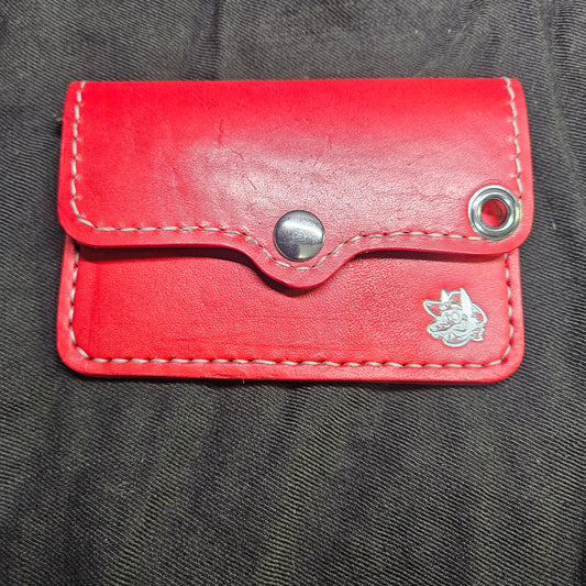 Red w/ White Stitching Biker Wallet