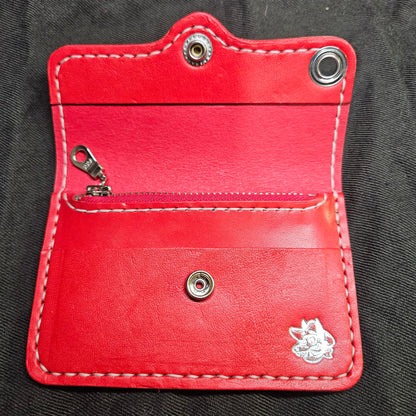 Red w/ White Stitching Biker Wallet