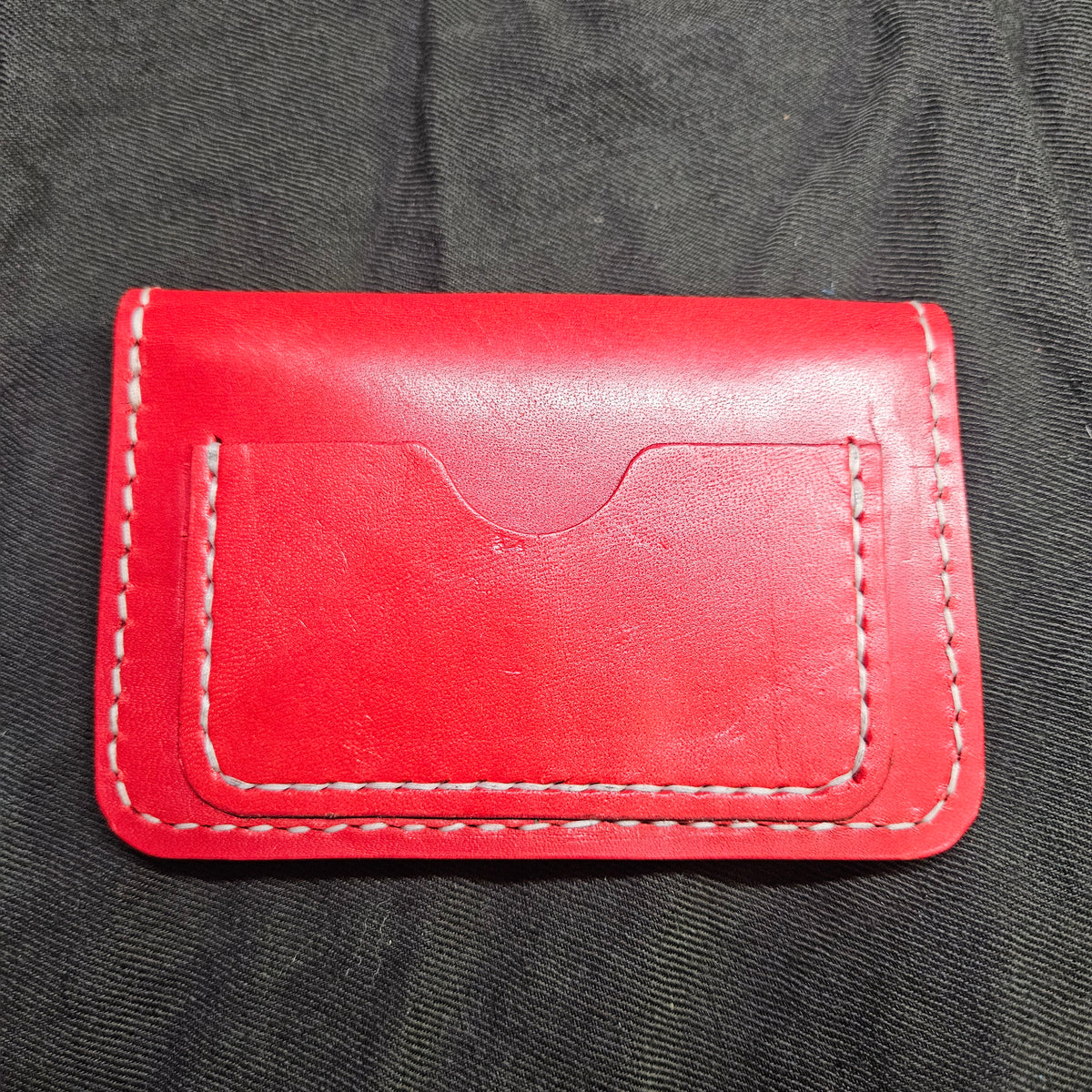 Red w/ White Stitching Biker Wallet