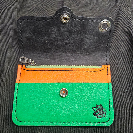 Neon Orange & Green Biker Wallet