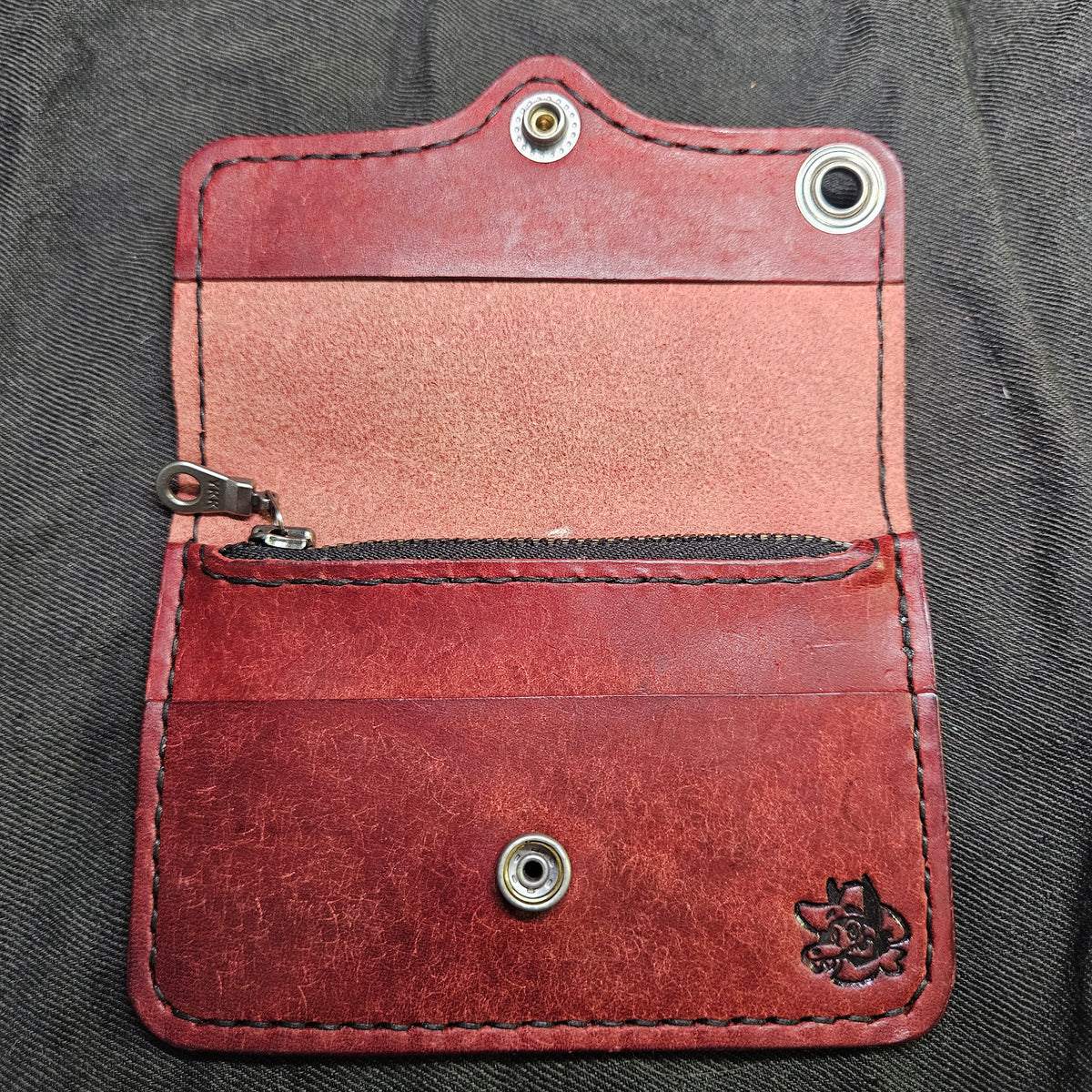 Burgundy Biker Wallet