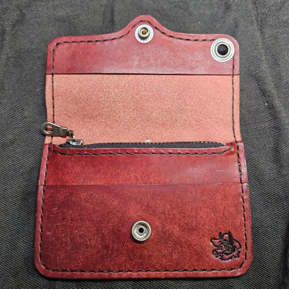 Burgundy Biker Wallet