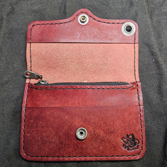 Burgundy Biker Wallet