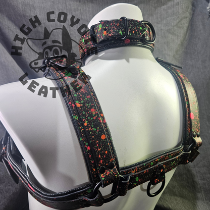 Neon Splatter Harness & Collar