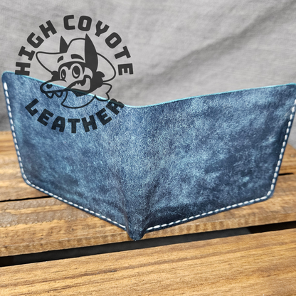 Pueblo Navy Blue w/ White Stitching Deluxe Leather Bifold