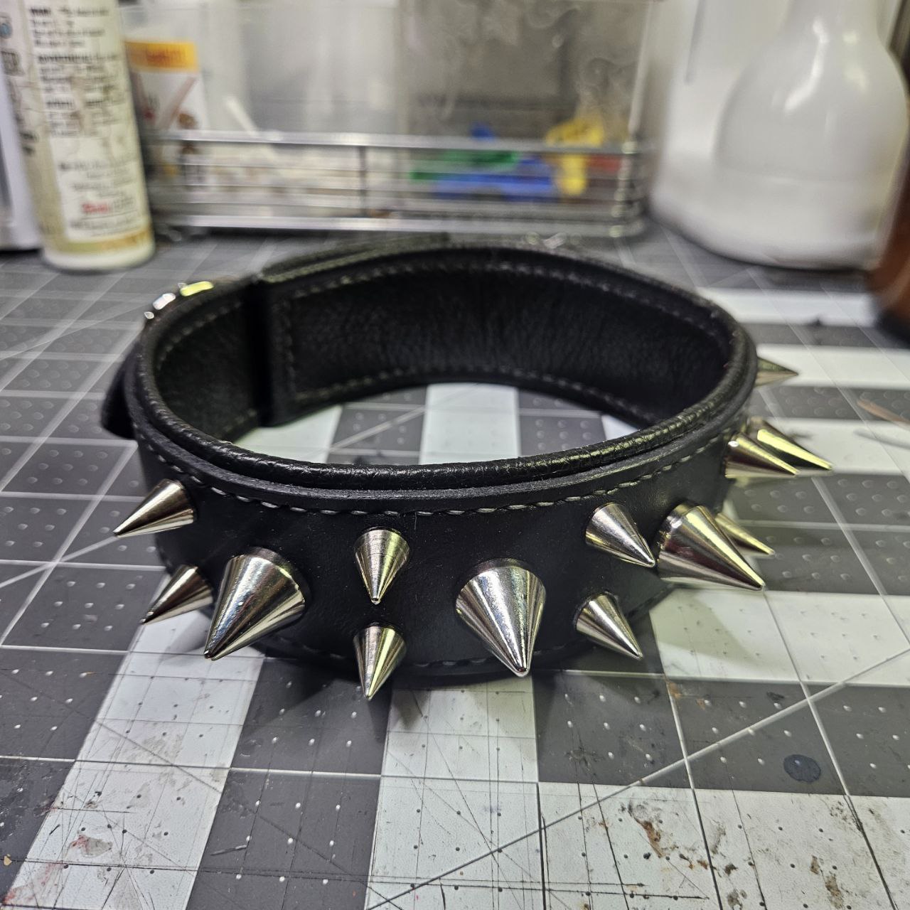 Black w/ Nickel Spikes Collar