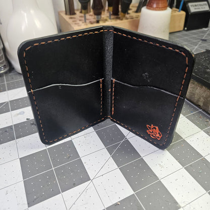 Orange Stitched Paw Mini Bifold