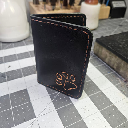 Orange Stitched Paw Mini Bifold