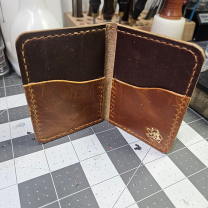 Brown Stitched Paw Mini Bifold