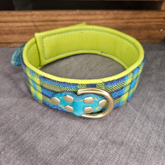 Teal n Green Flannel Collar