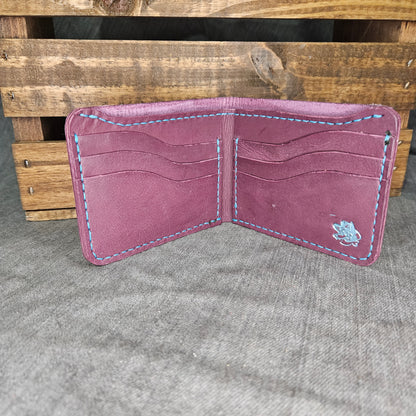 Purple w/ Teal Stitching Deluxe Bifold