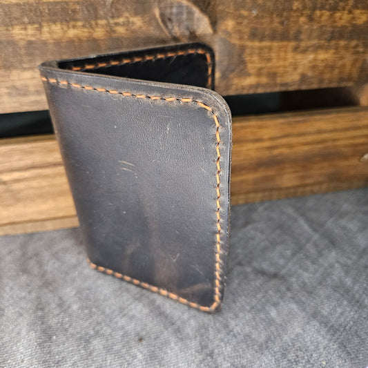 Grey w/ Orange Stitching Mini Bifold