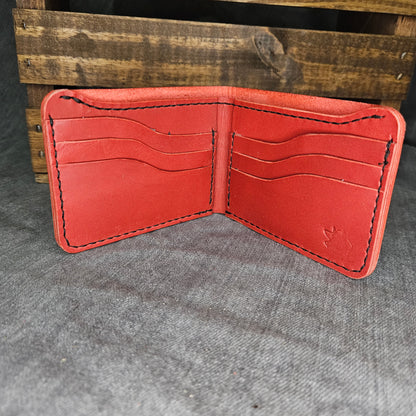 Red w/ Black Stitched Paw Deluxe Bifold (Grade B Discounted)