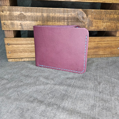 Purple w/ Teal Stitching Deluxe Bifold