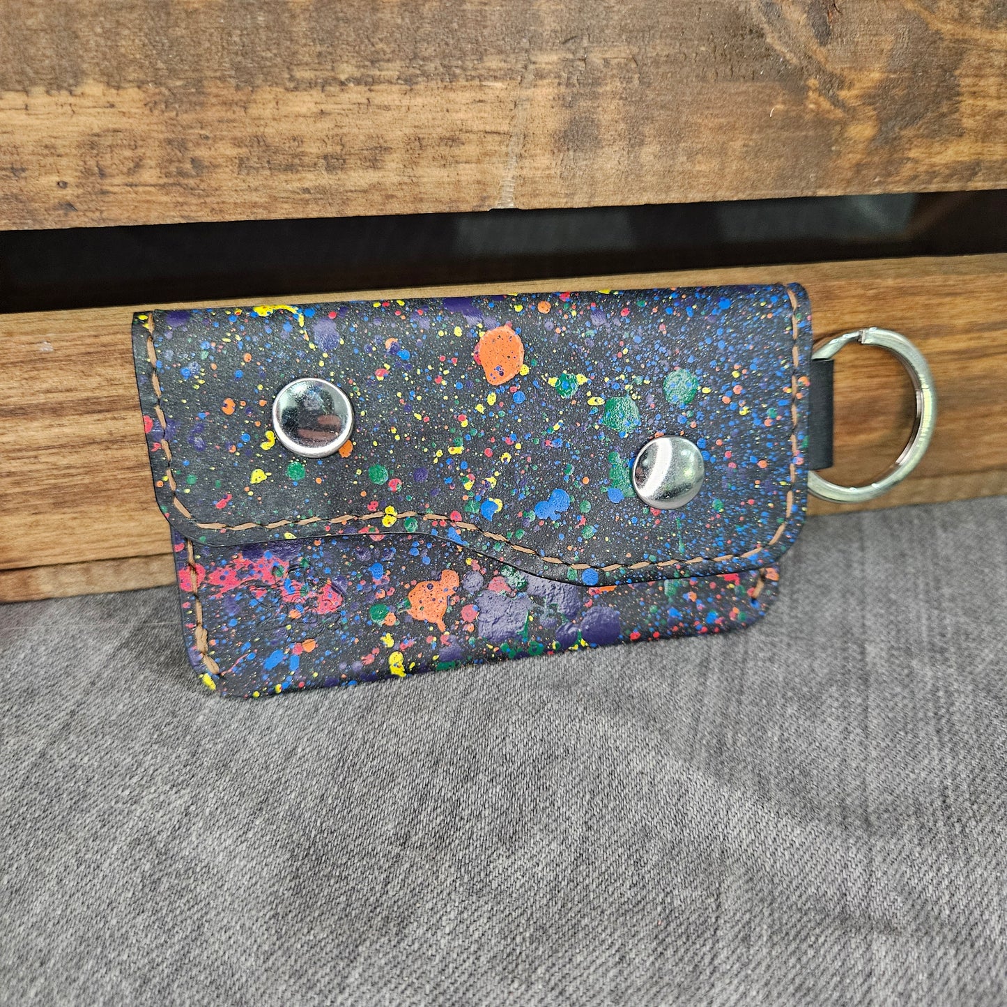 Rainbow Splosion Keychain Wallet