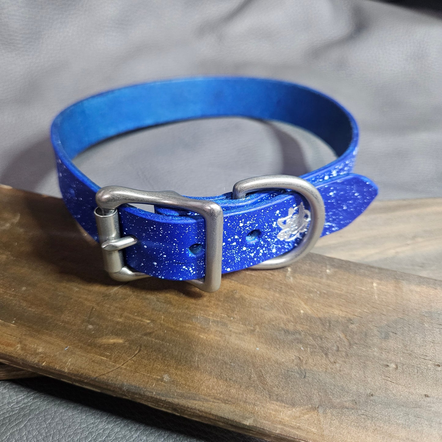 Blue & White Splatter Pup Collar